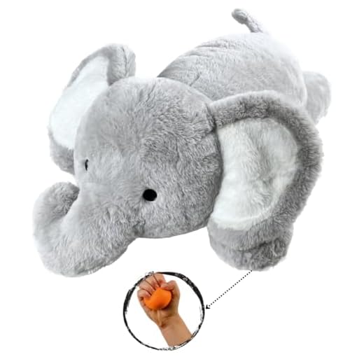 Zen Zoo 27 inch 5lbs Comfort Weighted Stuffed Animal - Implanted Stress Balls, Large Weighted Sensory Plush, Cute Throw Pillow - for Kids and Adults (Elephant)