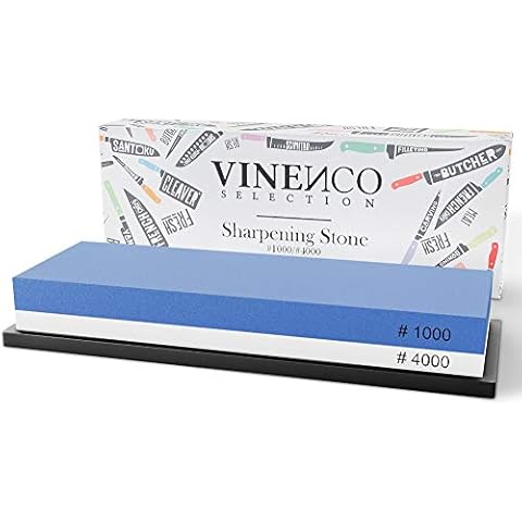 Whetstone for Knives & Scissors + Non-Slip Base + Guide | 1000/4000 Grit 2-in-1 Sharpening Stone Set | Professional Japanese Water Oilstone, Kitchen Home Outdoor Universal Premium Wet Oil Grindstone Cover
