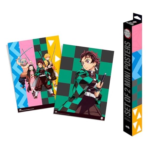 Grupo Erik Póster Demon Slayer Set de 2 piezas de impresión artística – Decoración Salón o Dormitorio – Decoración Habitación – Tamaño 38 x 52 cm – Licencia Oficial Manga Anime