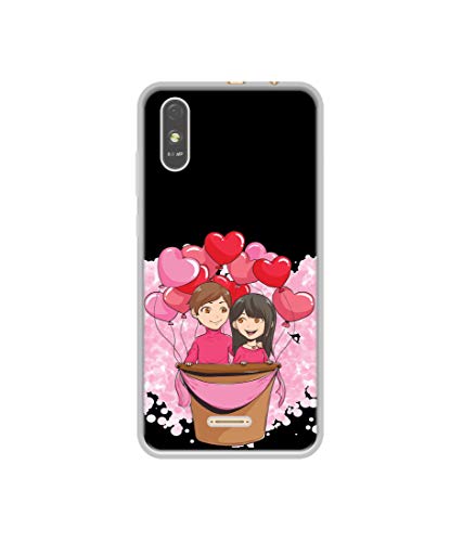 Image of Amazon Brand - Solimo Plastic Designer Boy and Girl Uv Printed Soft Back Case Mobile Cover for Lava Z61 Pro, Multi-Coloured