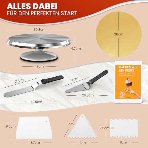 Foto von BakeBuddy Profi Drehteller Torte (30 cm Ø), Aluminium Tortendrehteller