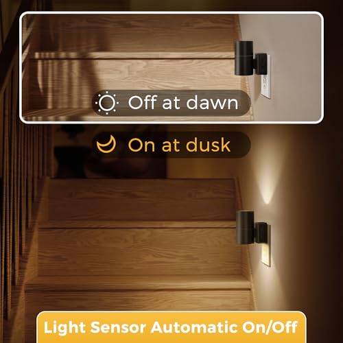 Image of L LOHAS LED Night Light, Automatic Night Lights Plug into Wall, 2 Pack Nightlights with Light Sensor, 3000K Soft White 0-100LM Dimmable Modern Nightlight for Kids Bedroom Hallway