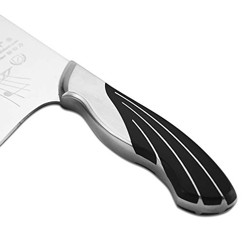 SHI BA ZI ZUO 7 Inch Chinese Kitchen Knife Vegetable Knife Professional Chef Knife with Stainless Steel Full Tang Cast Steel Handle