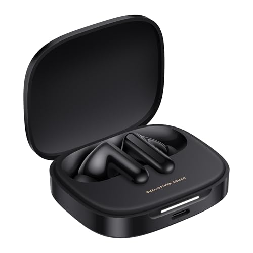 Image of Redmi Buds 6, Dual Driver TWS in Ear Earbuds, 49dB Hybrid Active Noise Cancellation, Spatial Audio, Dual Device Connection, Quad Mic AI ENC, 42 Hrs Playtime, Custom EQ, Wireless Earbuds (Black)