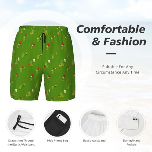 Funny Men's Quick-Dry Swim Trunks with Compression Liner & Pockets,Double Layer Mesh Board Shorts Beach Swimsuits4