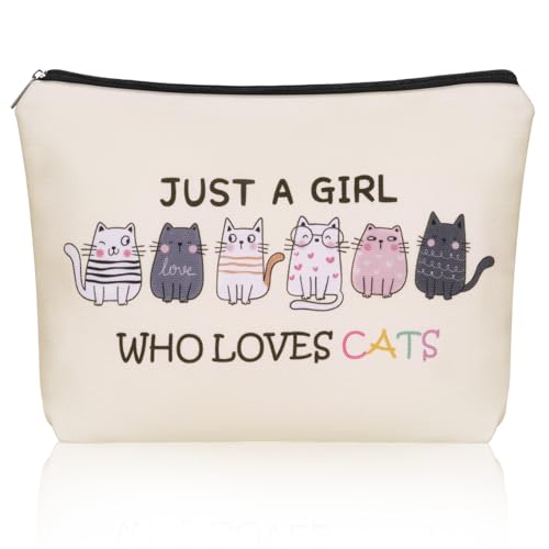 Girlly Cat Makeup Bag For Cat Lover Valentines Day Gifts: