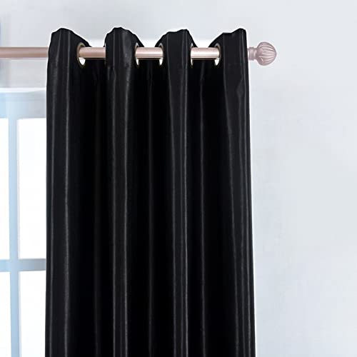 Mibee Cortinas opacas isoladas isolantes térmicas do ilhó cortina para sala de estar (preto, 1 paine