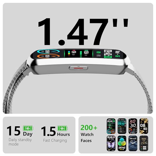 Image of JYUAJOI Health Fitness Tracker, Smart Watch with 24 /7 Heart Rate and Blood Pressure Monitor, Activity Tracker with Blood Oxygen, 120 Sport Mode Waterproof Sleep Tracker for Women Men (Silver)