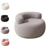 BYLKミニスツール 円形 木製 オットマンスツール 低い腰掛け 足置き 椅子 もこもこ 北欧 かわいい 子供 リビング 玄関椅子 デスクチェア 完成品 人暮らし 新生活 子供 35cm*35cm*27cm (グレー)