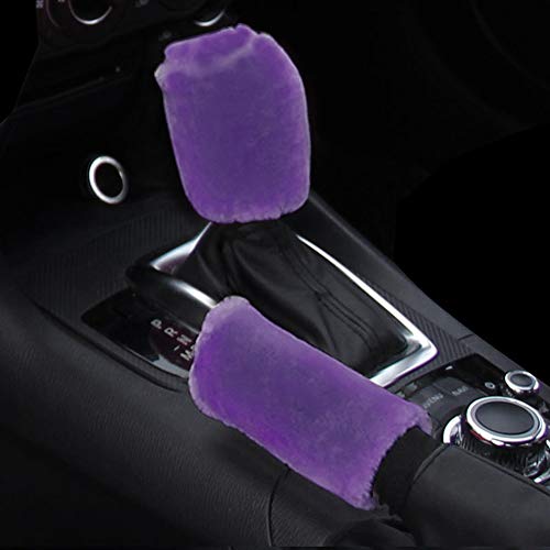 Ajcoflt Conjunto de capa de volante fofo, 3 peças de capa de volante de inverno quente Capa de freio