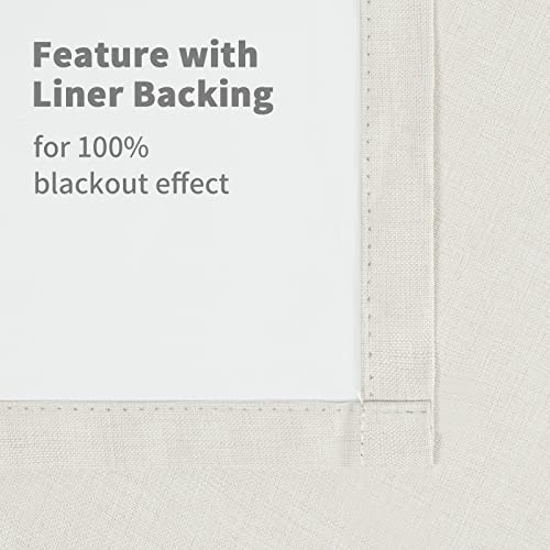 Image of YoungsTex Linen 100% Blackout Curtains 78 Inches Long for Bedroom, Full Room Darkening Thermal Insulated Drapes with Grommet Privacy for Living Room Windows, 2 Panels, 52 X 78 Inch