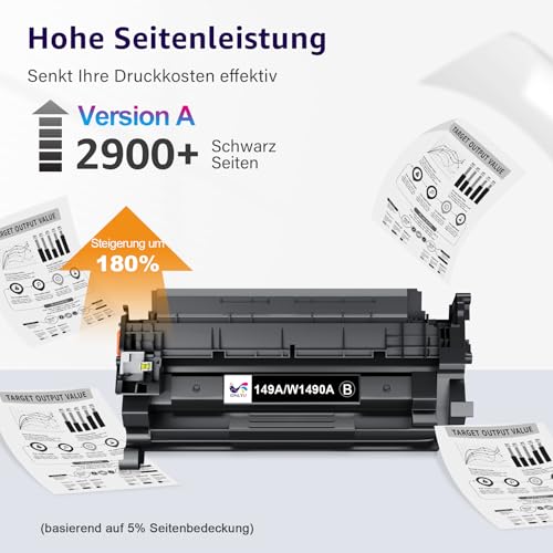 ONLYU 149A W1490A Toner mit Chip Kompatible mit HP 149A 149X für HP LaserJet Pro 4002dn Toner 4002dw 4002d 4002 MFP 4102fdw 4102dw 4102fdn W1490A W1490X (Schwarz, 1er-Pack)