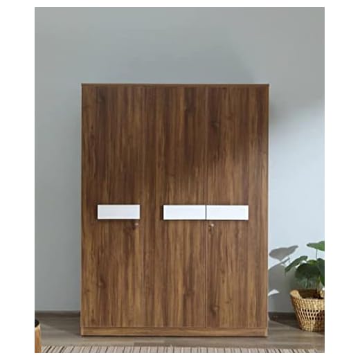 Hexagon Furnitures Engineered Wood 3 Door Wardrobe | With Drawer And Shelves