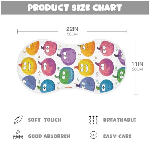 Cute Cartoon Pumpkins Cotton Muslin Cotton Burp Cloths Breathable wash rag for Babies boy and Girl Set of 2, 22x11in4
