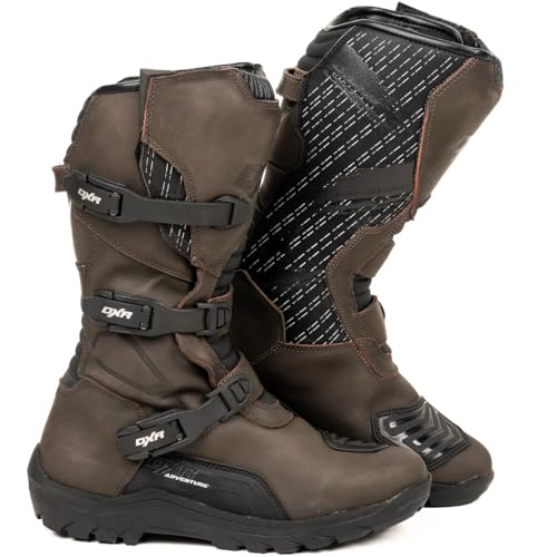 Bottes moto enduro homme KRUGER EVO en cuir de vachette avec 3 boucles aluminium