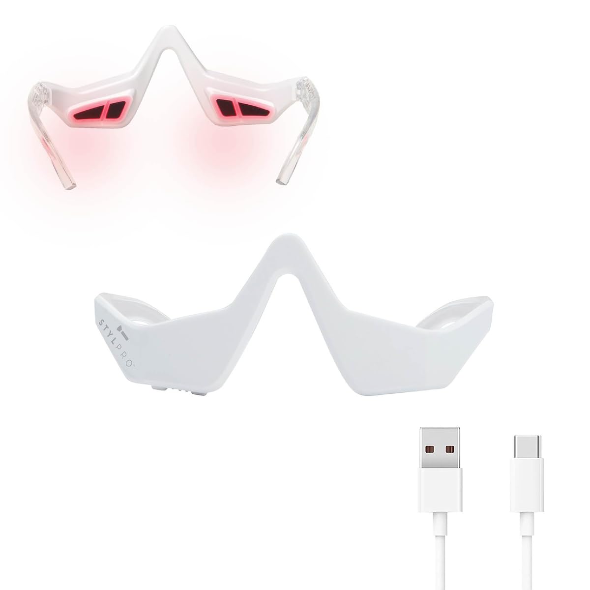 STYLPROSPEC-TACULAR EMS Glasses, EMS and LED Red Light Therapy, Collagen Production, Visibly Reduce Wrinkles, Dark Circles and Puffiness around eyes, Non-Invasive, USB Rechargeable