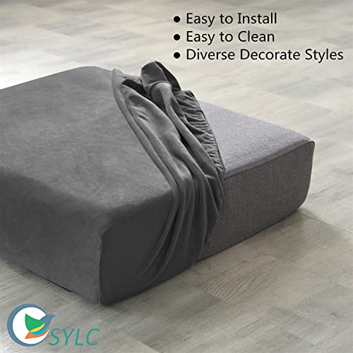 SYLC Stretch Sofa Seat Cushion Covers, Non-slip Sofa Cushion Cover with Ties and Elastic Bands - Image 4
