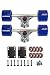 SCSK8 LONGBOARD Skateboard TRUCKS COMBO set w/ 70mm WHEELS + 9.75" Truck Package (Solid Blue)