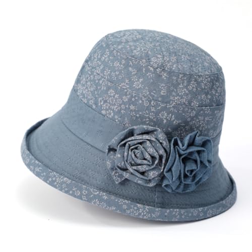 Sombrero tipo bucket de algodón y lino para mujer miniatura 1