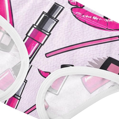 Cotton Toddler Girls Underwear Pink Red Makeup Lipstick Panties Little Girl Personalized Briefs Underpants 2t4
