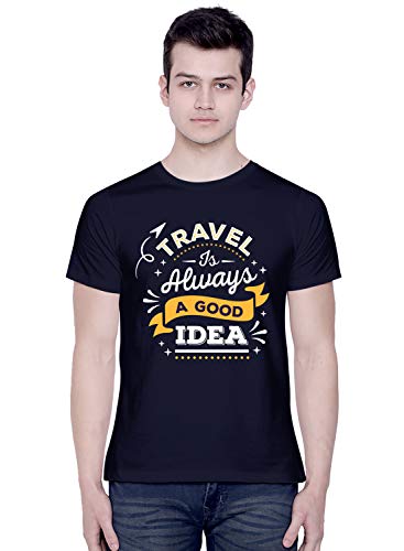 Image of CreativiT Graphic Printed T-Shirt for Unisex Travel - Adventure - IDEA Typography T-Shirt Tshirt | Casual Half Sleeve Round Neck T-Shirt | 100% Cotton | D00532-17