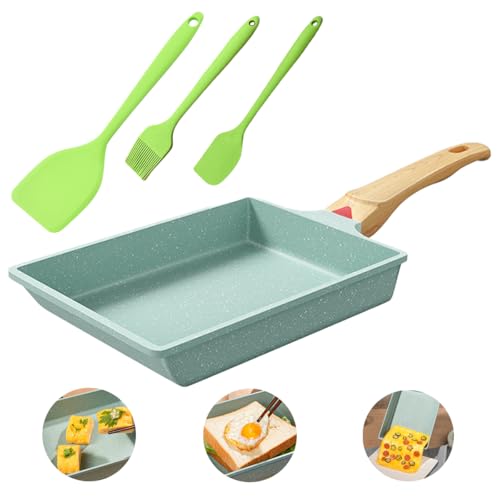 Listado de Sartenes para tortilla , tabla con los diez mejores. 44 Sartén Tamagoyaki, Sartén Cuadrada para Tortilla de Huevo Pan Japonesa para Omelette Antiadherente con Asa Desmontable Pan Molde 8x6.3” para Sándwich con Rascador de Silicona...