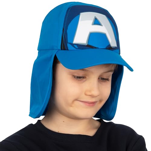 Marvel Boys Hat with Visor | Captain America Kids Cap | Summer Captain America Hat for Boys | One Size | Blue3