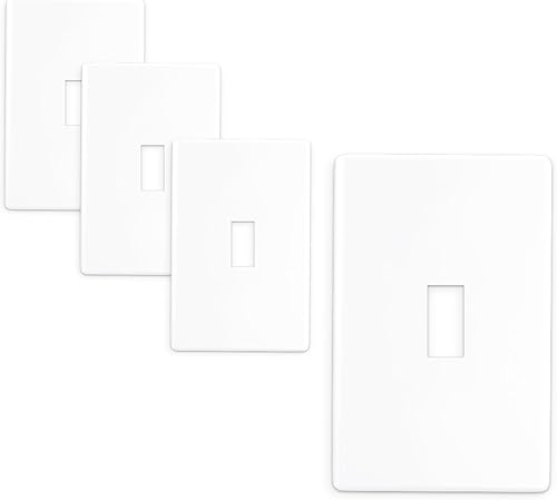 BKDEORS Cubierta para interruptor de palanca individual, placa de pared sin tornillos, tamaño estándar de 2 segmentos 4.72 x 2.95 pulgadas,