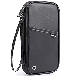 VanFn - Portafoglio da viaggio per passaporto, con blocco RFID, custodia impermeabile per passaporto per le vacanze, per carte di credito, biglietti aerei, soldi, monete