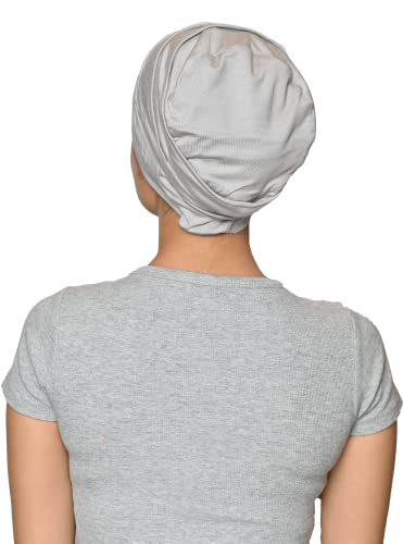 Sakuchi Chemo Silky Soft Slouchy Snood Bamboo Cap Beanie, For Women Cancer Hair Loss Turban Grey #TOP2
