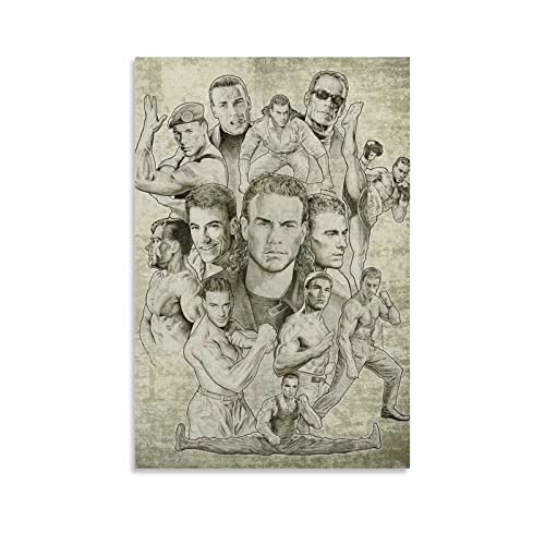 Toile Oeuvre Peinture sans Cadre Jean-Claude Van Damme Art Posters Teens Girls Wall Paintings Home Decor Kitchen Decor 60x90cm
