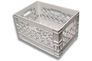 Stackable 24-Quart White Milk Crates