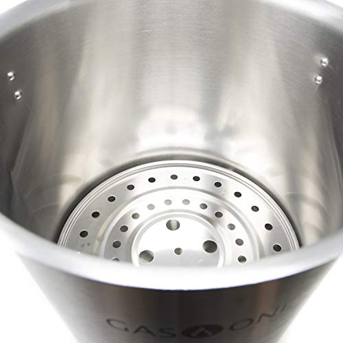 GasOne Stainless Steel Stock Pot with Steamer 6-Gallon with lid/Cover & Steamer Rack, Tamale, Dumpling, Crawfish, Crab Pot/Steamer Thickness 1mm Perfect for Homebrewing & Boiling Sap for Maple Syrup - Thumbnail 5