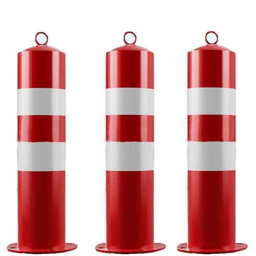 Poteau de sécurité en acier 50 cm avec bande réfléchissante pour parking