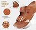 KuaiLu Womens Sandals with Arch Support Comfortable Slippers Orthopedic Cushion Recovery Slides Summer Fashion Leather Buckle Casual Plantar Fasciitis Shoes for Indoor&Outdoor Size Khaki 10