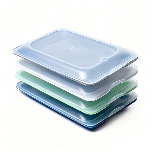 DECODEKO Tupper Embutido Nevera Hermético, Porta Embutidos Fresh Set de 4 Apilable, Libre de BPA Apto Congelador, Microondas, Lavavajillas, 17 x 3.2 x 25.2 cm, Fácil de llevar (4)