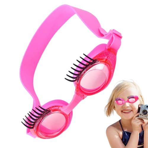 Gafas de natación para niñas - Gafas de pestañas para niñas, gafas de natación con protección UV | Gafas antivaho ajustables antideslizantes, gafas de natación a prueba de fugas con estuche, gafas de