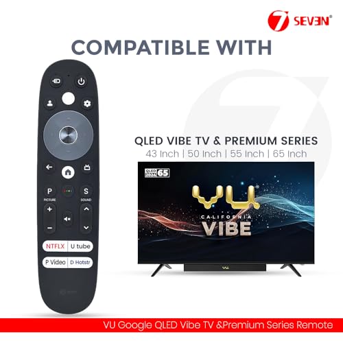 Image of 7SEVEN Compatible with Vu Google Smart Tv Remote Suitable for Original Model 43CA 65CA 43VIBE 50VIBE 55VIBE 65VIBE Vibe Tv and Premium Series QLED UHD 4K Television, No Voice Command Feature