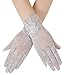 Women Lace Uv Protection Gloves Summer Short Driving Gloves Touch Screen, Grey