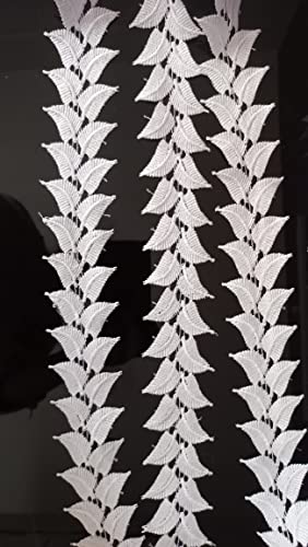 Image of JoJo Creations White Laces for All Types of Fabrics (GPO Only Leaves) 5 Meters