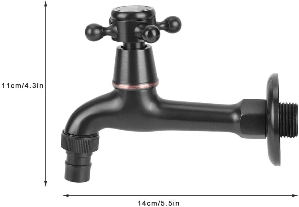 G1/2in Wall-in Bathroom Sink Faucet,Antique Brass Faucet,Wall Mount Tap,Single Cold Water Tap Faucet,Basin Mixer Tap with Ergonomically Handle,for Washing Machine Bathroom Vanity