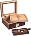 Prestige Import Group Sovereign Two-Tone Beveled Glass Top Cigar Humidor with Matching Ashtray - Holds Up to 50 Capacity