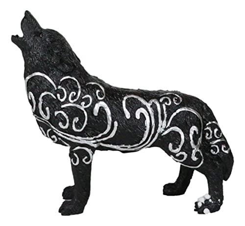 Ebros Gift Native Tribal Howling Wolf Totem Spirit Figurine Collection 6.25" L Animal Decor Statue (Swirling Wind Willow Breeze)