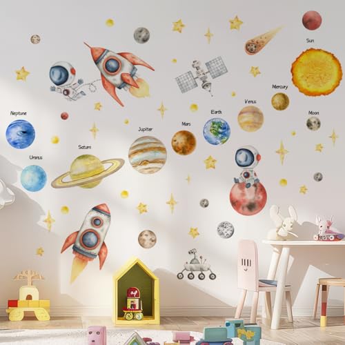 Vinilo Decorativo Cohete Galaxia para Pared Infantil miniatura 4