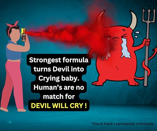 Image of DEVIL Will Cry Superior 3-in-1 Self Defence Gadget | Pepper Spray, Glass Breaker, and Knuckle Cap | Blackfire Max Protection for Personal Safety - Black