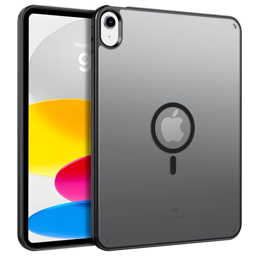 BENTOBEN Magnetic Case for iPad (A16) 11th/10th Generation (2025/2022) Translucent Matte Slim Soft TPU Protective Tablet Cover for iPad 11th/10th Gen, Black