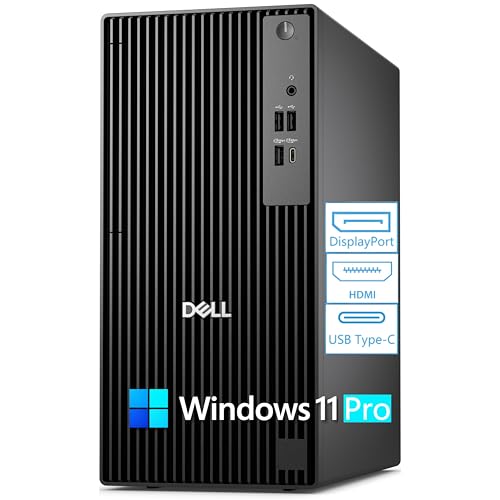 Image of Dell 2026 Pro Tower PC QCT1250 Desktop Computers PC for Home and Business, 14th Gen Intel Processor, Copilot AI, 16GB DDR5 RAM, 512GB PCIe SSD, DisplayPort, HDMI, Support Dual Monitor, Windows 11 Pro