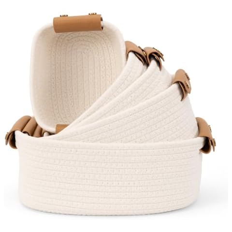 ZICOTO Cotton Rope Storage Baskets Set Cover