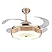 QCLU 42 Pollici Moderna Invisibile soffitto Retrattile LED Fan Lampada con la Lampada 4 Retrattile Lame Ventilatore a soffitto Luci Tre Colori Modifica Lampade a Sospensione con Telecomando Invisible