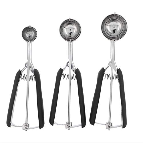 Cuchara para helado de acero inoxidable duradero con acabado elegante negro 6